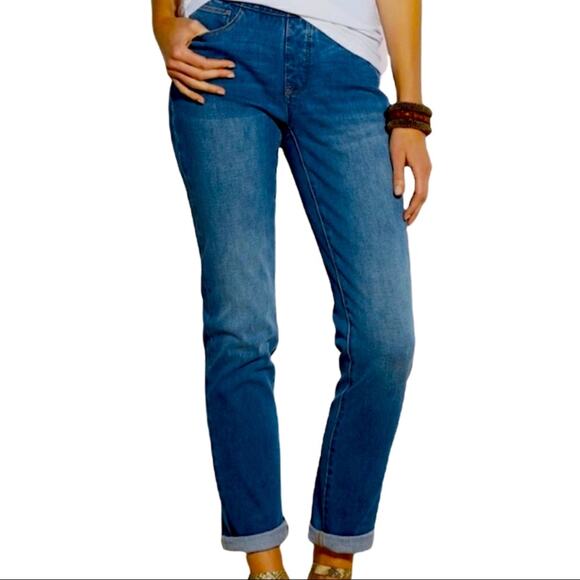 Soft Surroundings Women's High Rise Classic Pull On Ultimate Slim Jeans Medium - Picture 1 of 8